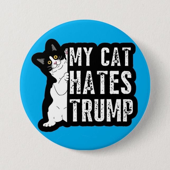 my cat 7.5 cm round badge (Front)
