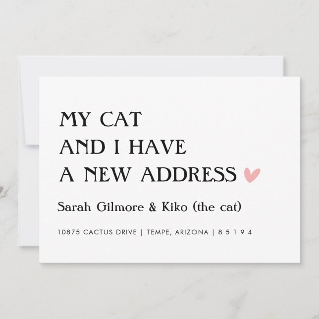 My Cat and I Have A New Address Moving Announcement (Front)