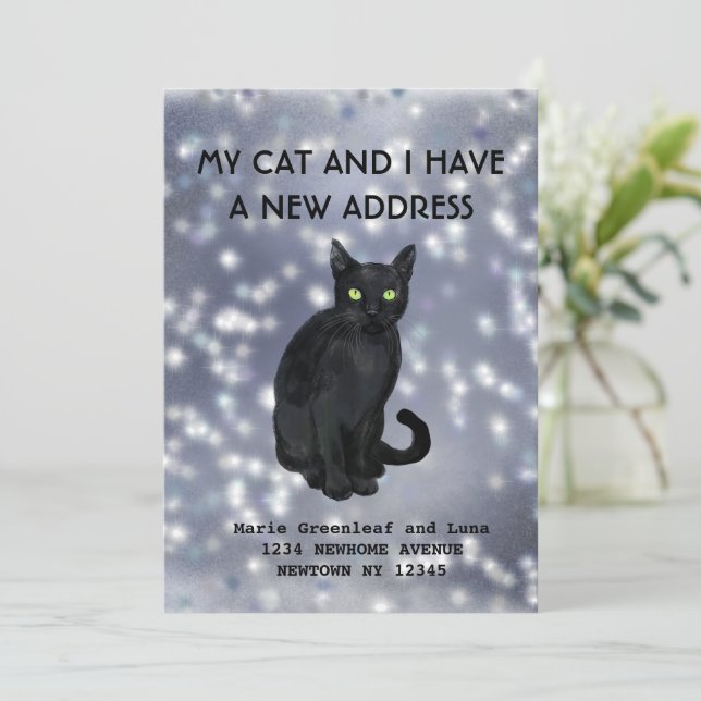 My cat and I have moved Announcement (Standing Front)