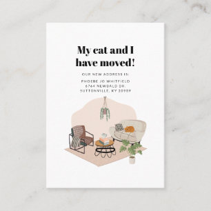 My Cat and I Moved Change of Address Moving Business Card