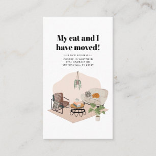My Cat and I Moved Change of Address Moving Business Card