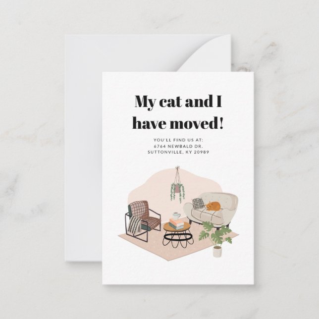 My Cat and I Moved Change of Address Moving Card (Front)