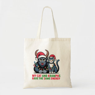 My Cat and Krampus Have the Same Energy Funny Tote Bag