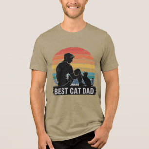 My Cat Dad Hero Best Cat Dad Hoodie Tri-Blend Shirt
