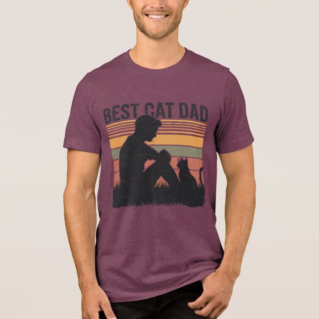 My Cat Dad Hero Best Cat Dad Hoodie Tri-Blend Shirt (Front)