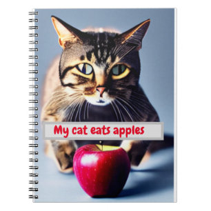 my cat eats apples notebook
