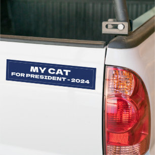 My Cat For President 2024 Funny Election  Bumper Sticker