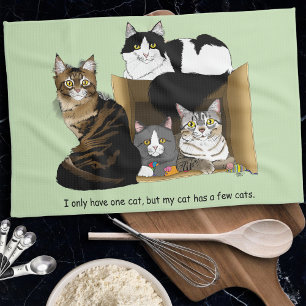 My Cat has Cats Tea Towel