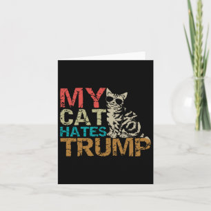 My Cat Hates Trump Cats Against Trump Retro Style Card