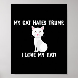 My Cat Hates Trump Funny Anti-trump  Poster