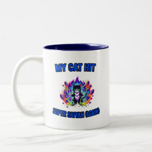 My Cat Hit Super Saiyan (Again) Two-Tone Coffee Mug