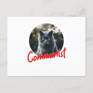 My cat is a communist holiday postcard