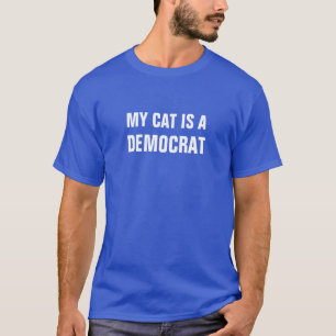 My Cat Is A Democrat On Blue T-Shirt