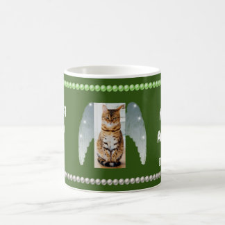 My cat is an Angel Photo Collage & White Pearls Coffee Mug