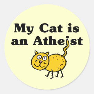 My Cat Is An Atheist Classic Round Sticker