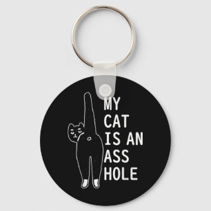 My Cat Is An Funny Feline Pet Halloween Vintage Key Ring