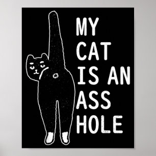 My Cat Is An Funny Feline Pet Halloween Vintage Poster