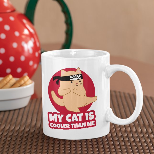 My Cat is Cooler Than Me Funny Karate Coffee Mug (Creator Uploaded)