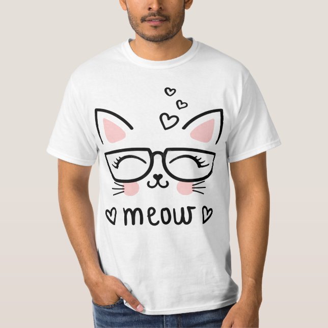 My cat is cute MEOW T-Shirt (Front)