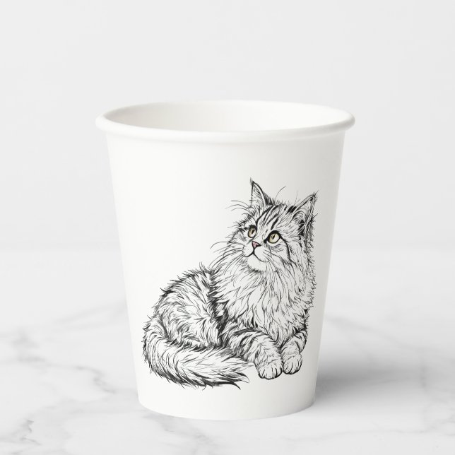 My cat is cute. paper cups (Front)