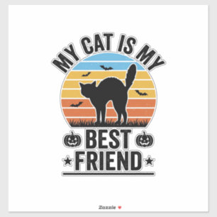 My Cat Is My Best Friend Vintage Cat Shirt Design_