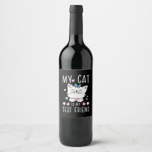 My Cat Is My Best Friends Wine Label