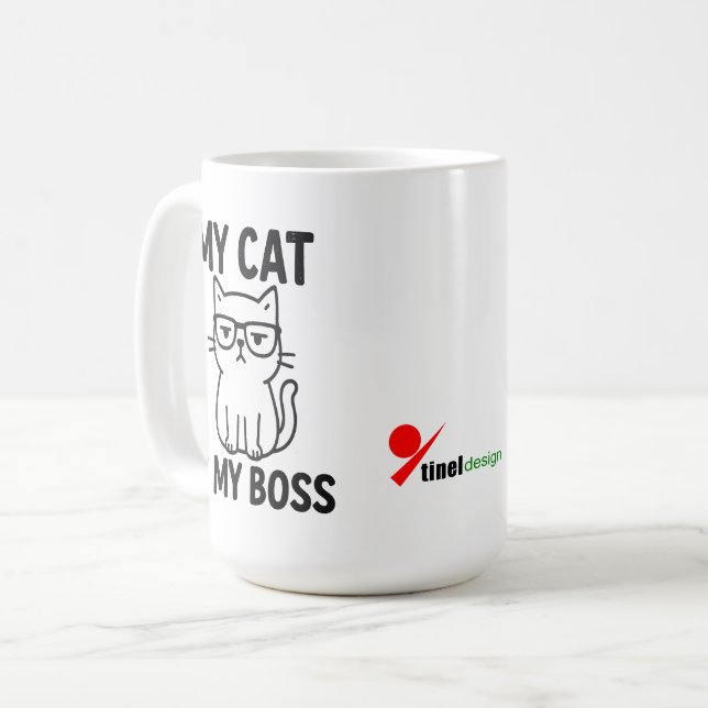 My Cat is My Boss Coffee Mug (Front Left)