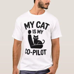 My Cat Is My Co-Pilot - Funny Mens T-Shirt