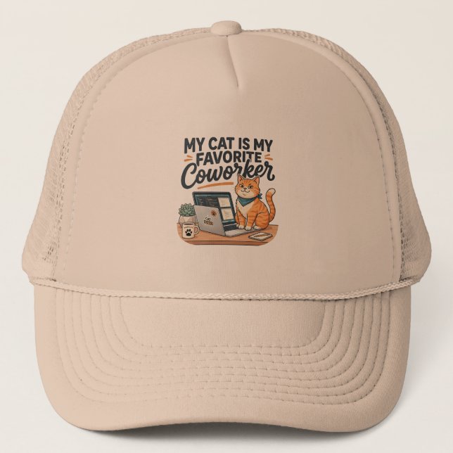 My Cat Is My Favourite Co-worker Trucker Hat (Front)