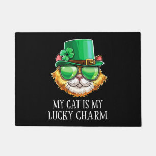 My Cat is My Lucky Charm Shamrock St Patrick s Day Doormat