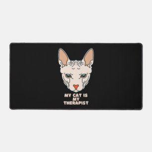 My Cat Is My Therapist Desk Mat