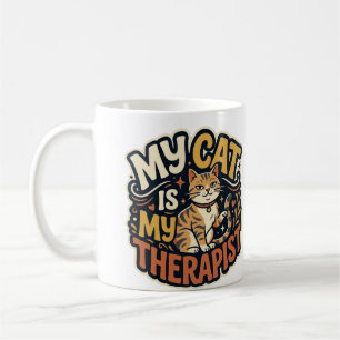 My Cat Is My Therapist Funny Cat Lover Retro T-Shi Coffee Mug