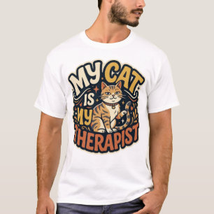 My Cat Is My Therapist Funny Cat Lover Retro T-Shi T-Shirt