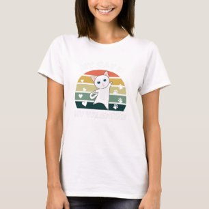 My Cat Is My Valentine Cats Know Love Vintage T-Shirt