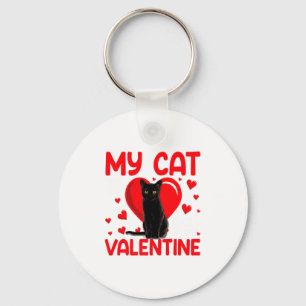 My Cat Is My Valentine Paw Heart Cat Owner Valenti Key Ring