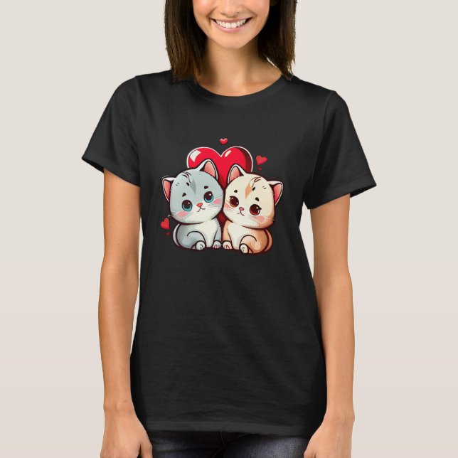 My Cat Is My Valentine Paw Heart Cat Valentine Day T-Shirt (Front)