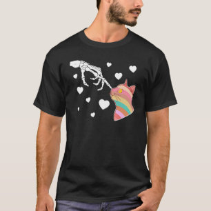 My cat is my valentine Skeleton Hand Valentines Da T-Shirt