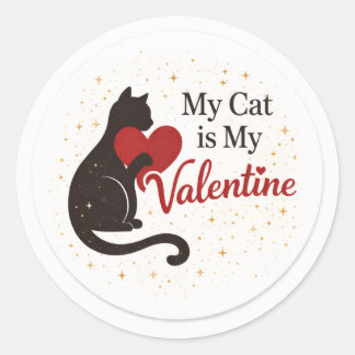 My Cat is My Valentine Sticker – Cat Silhouette
