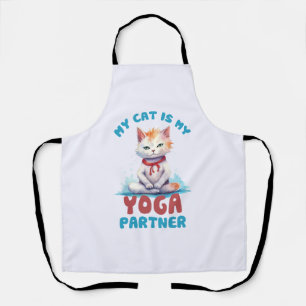 My Cat Is My Yoga Partner -Adorable Meditating Cat Apron