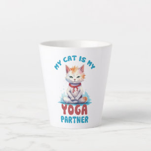 My Cat Is My Yoga Partner -Adorable Meditating Cat Latte Mug