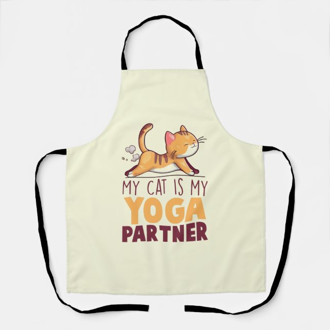My Cat Is My Yoga Partner Apron (Front)