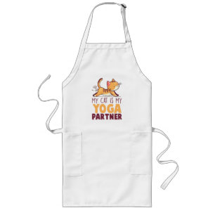 My Cat Is My Yoga Partner – Stretching Cat Long Apron