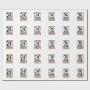 My Cat Is Player Two Cat Gamer Tech Vintage Vector Wrapping Paper