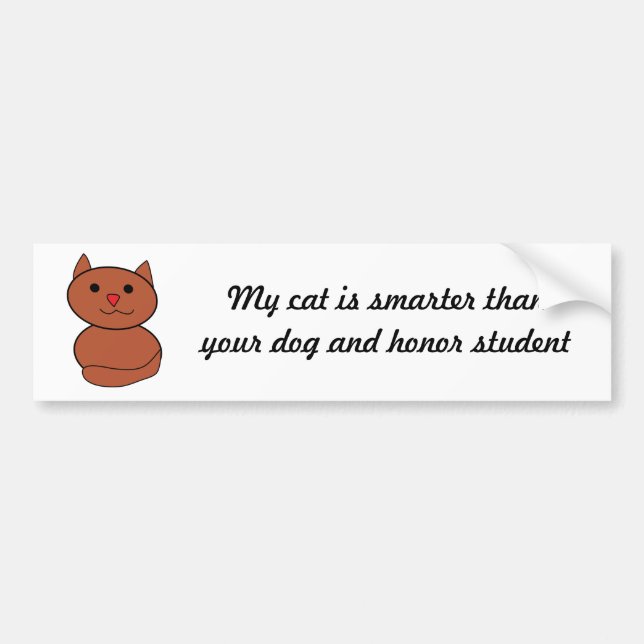 My Cat is Smarter Bumper Sticker (Front)