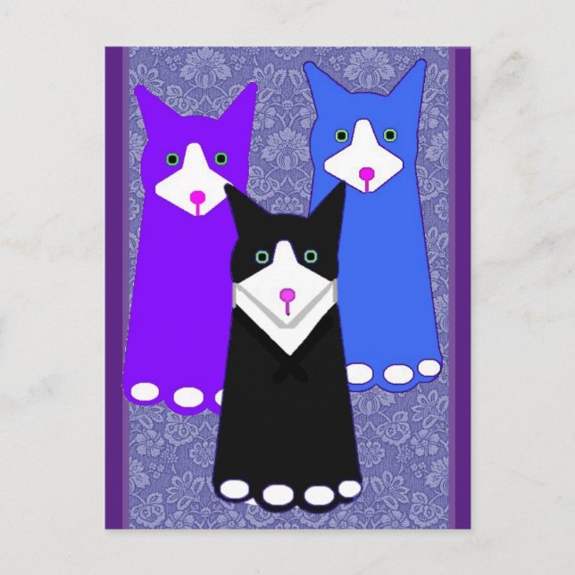 My Cat, Jellybean and Friends, Art   Postcard (Front)
