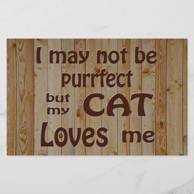 My Cat Loves Me Stationery (Front)