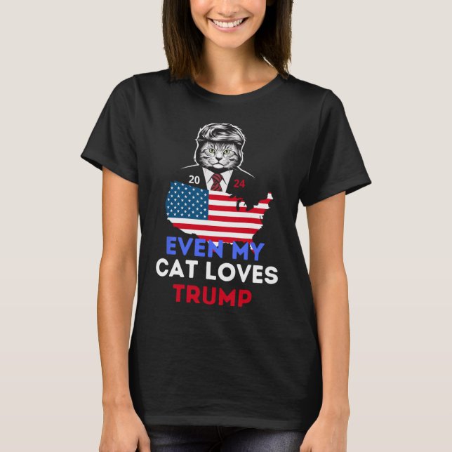 My Cat Loves Trump 2024 1  T-Shirt (Front)