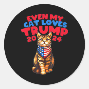 My Cat Loves Trump 2024 Classic Round Sticker
