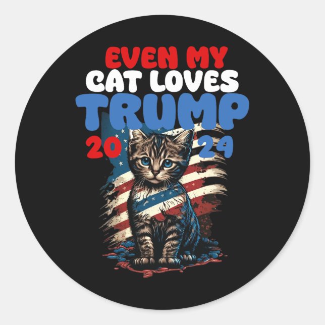 My Cat Loves Trump 2024 Shirt  Classic Round Sticker (Front)