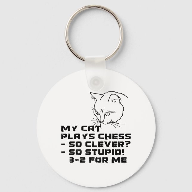My Cat Plays Chess Key Ring (Front)